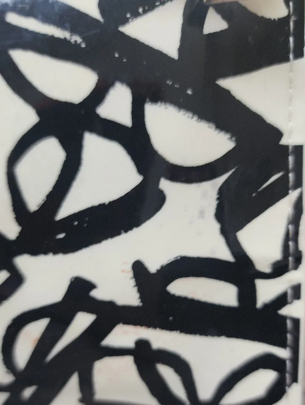 kate spade Black and White Scribble Patent Clutch Wallet